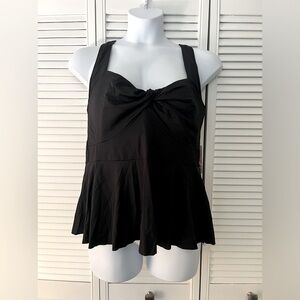 Women's Plus Size 22W Black Peplum Underwire Tankini Top, NWT’s, never worn.